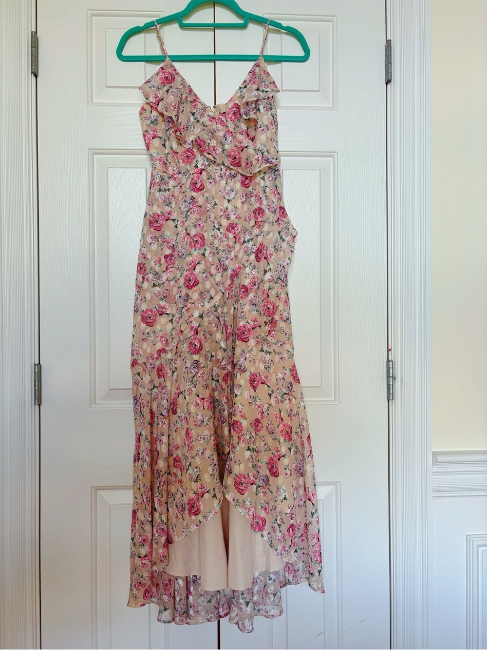 Express Pink Floral Ruffle Camisole Dress